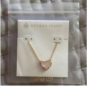 Kendra Scott Gold Necklace with Pink Heart Pendant